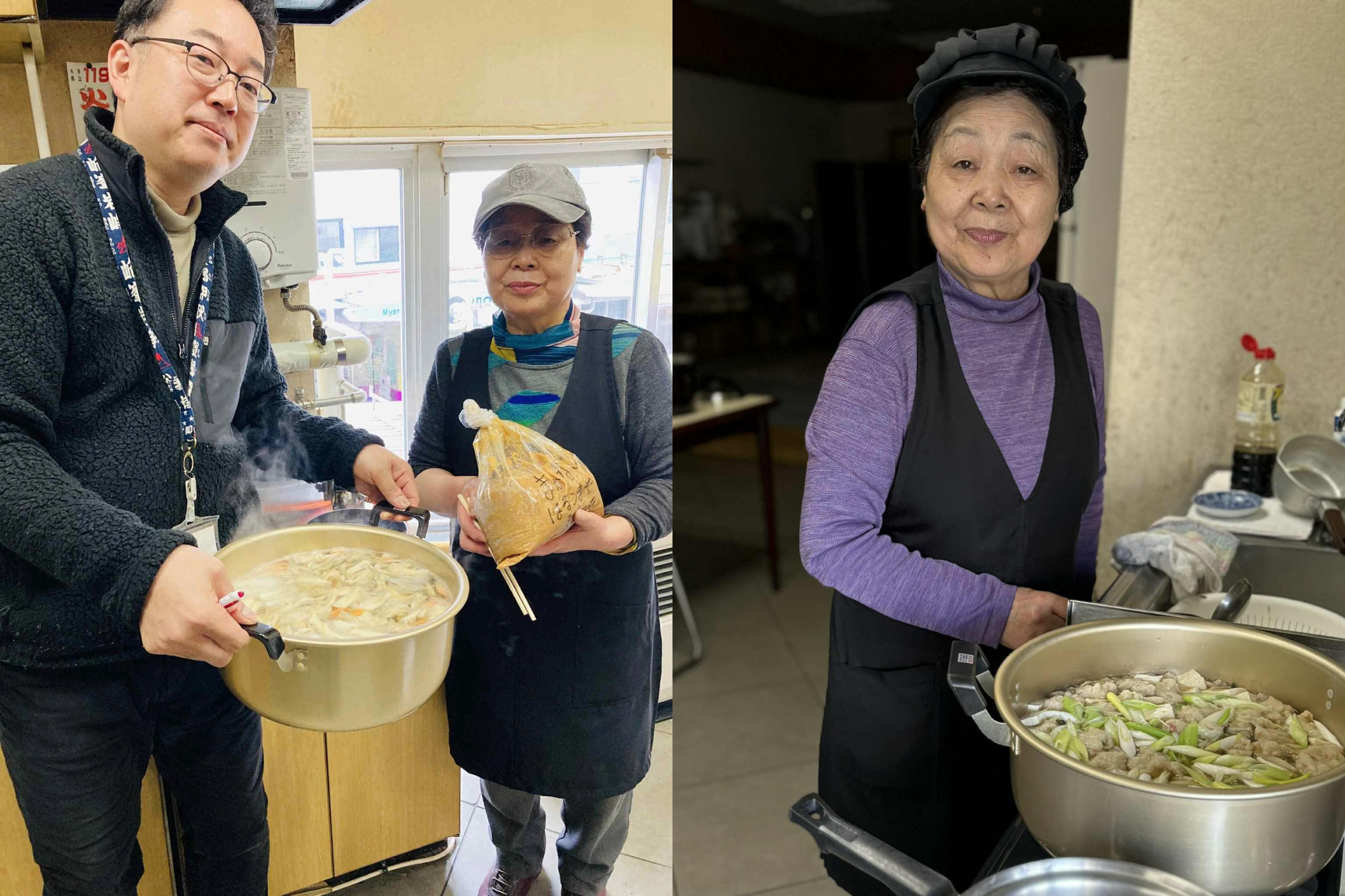 まごころを込めたまかないを作るばあちゃん